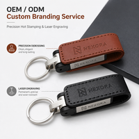 Clé USB 2.0 en cuir PU personnalisée OEM, nouveau cadeau promotionnel d'entreprise, emballée, 16 Go/32 Go/64 Go, pour la vente en gros