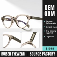 Vente en gros de lunettes optiques rondes vintage imprimées, anti-lumière bleue, pour ordinateur, OEM ODM, logo personnalisé