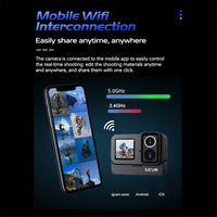 Caméra d'action SJCAM à double objectif et double écran 4K 30FPS, caméra sportive étanche 20MP, caméscope vidéo pour vlogging, casque, moto