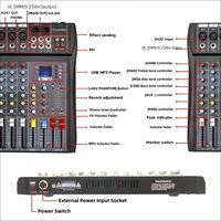 Table de mixage audio CT-80 professionnelle à 8 canaux, carte de mixage de système de son Console de mixage DJ équipement sonore/amplificateurs/haut-parleur