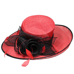 <span class=keywords><strong>Pas</strong></span> <span class=keywords><strong>cher</strong></span> Prix Adulte Dames Robe Femmes Église Derby Chapeau En Gros Large Bord Sinamay Partie pour Robe De Mariée - Product Image 6