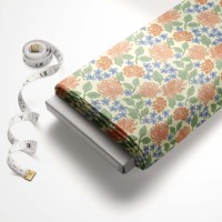 Tissu Popeline Floral Imprimé Numérique Personnalisé de Londres en Coton Peigné Doux 100% Coton, Respirant et Léger, pour Chemises et Robes Oxford