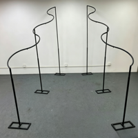 Support de toile de fond métallique carré en forme de S pour rideaux transparents, support d'arche de mariage en spirale pour décoration de photomaton rustique