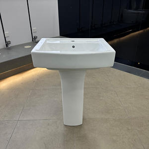 Lavabo de cerámica moderno de un solo orificio para apartamentos pequeños Columna de lavado de cara Tipo dividido para exportación Comercio exterior - Product Image 2