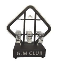 Support de présentation LED rechargeable pour bouteilles, verres à cocktail, verres à shot et verres à champagne, design Grande Roue
