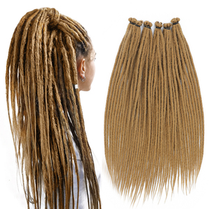 Longs dreadlocks faits à la main accessoires naturels doux blond artificiel dread locks Crochet Extension de cheveux synthétiques pour les femmes noires - Product Image 6