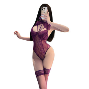 Doliya Pháp Hot Temptation Bodysuit Girls 'Phong Cách Qqny Ren Xem Qua Màu Tím Quyến Rũ Corset Của Phụ Nữ Sexy Đồ Lót - Product Image 5