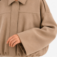 Chaqueta Bomber de Ante Sintético para Mujer, Estilo Piloto, Solida, con Solapa, Manga Larga, Oversize, Estilo Urbano, Personalizada OEM ODM