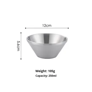 304 Aço Inoxidável Golden <span class=keywords><strong>Bowl</strong></span> Douli Espessado Em Forma de V Dupla Camada Isolada Noodle Grande Tamanho Ice Sand Sobremesa <span class=keywords><strong>Bowl</strong></span> - Product Image 6