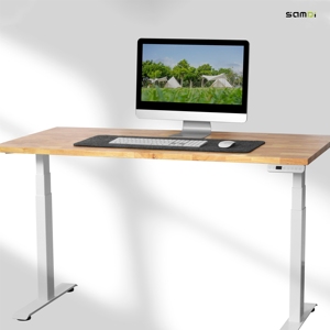 SAMDI Wooden Extendable <b>Height</b> <b>Adjustable</b> Electric Sit Stand <b>Desk</b> with Memory Presets - Product Image 2