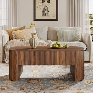 Wooden <b>Coffee</b> <b>Table</b> with Hidden Drawers Durable and Waterproof Minimalist Design for Living Room and Home Office - Product Image 4