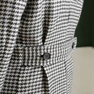 Winter Hot Selling Items <strong>Black</strong> White <strong>Men's</strong> 100% Wool Long <strong>Overcoat</strong> Double-Breasted Woven Texture <strong>Men's</strong> Wool <strong>Overcoat</strong> - Product Image 4