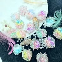 Charme en résine de rose sèche luminescente Firefly, fabrication artisanale de slime, accessoires de Noël en gros, carte flash suspendue 36 mm Noble