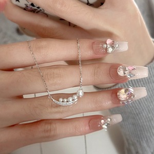 Collar de Plata de Ley S925 con Diseño de Luna para Mujer, Textura Plegada Delicada, Cadena de Clavícula con Forma de Media Luna de Lava, Gargantilla Sencilla para Suéter, Moda - Product Image 3