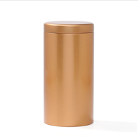 Boîte en métal cylindrique noire personnalisée pour thé, café en grains, ou autres aliments, avec impression sur mesure