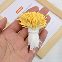 370Pcs 2mm Stamen Bunga Mawar Buatan Tangan Gaya Korea Matte Berkepala Tunggal untuk Jepit Rambut DIY Bunga Buatan Hari Ibu Natal
