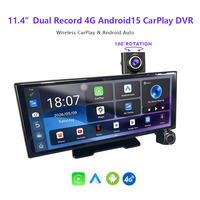 OEM Rétroviseur intelligent 11,4 pouces avec DVR, Caméra embarquée 4G+64 Go avec Carplay sans fil, Enregistrement double et Moniteur de stationnement pour flotte