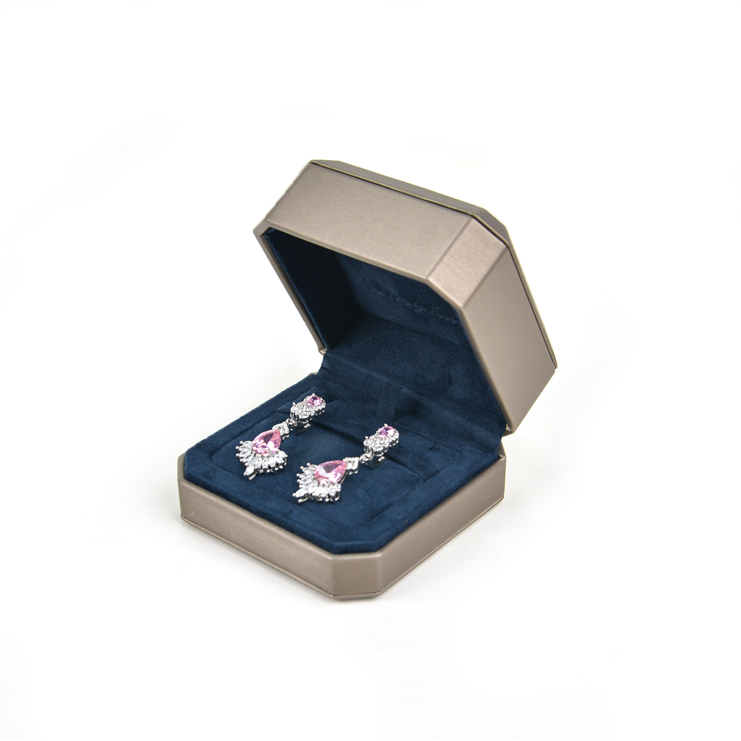 Or non éclairé boucle d'oreille boîte