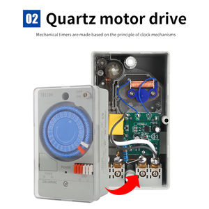 TB118N 24 horas Interruptor de tiempo mecánico Temporizador de relé 220VAC Tipo de motor de cuarzo Memoria de corte de energía - Product Image 3