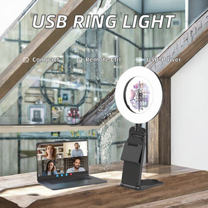 Lampe annulaire à gradation alimentée par USB <span class=keywords><strong>Meilleur</strong></span> éclairage photographique pour les appels Zoom Mac Moniteur de travail à distance en plastique pour appareil photo d'ordinateur portable - Product Image 2