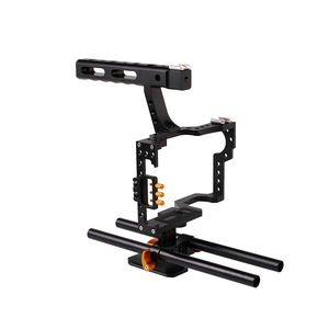 Haute qualité Top Handheld Grip Rail Rod en alliage d'aluminium vidéo <span class=keywords><strong>Cage</strong></span> de caméra portable pour GH4 A7 A7S A7RII <span class=keywords><strong>A7SII</strong></span> - Product Image 1
