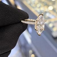 Bague de fiançailles en or jaune massif 10K/14K/18K avec diamant de laboratoire hexagonal taillé sur mesure à six griffes pavées, 0,5-3 carats, certifié IGI VS VVS