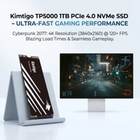 KIMTIGO TP5000 1TB SSD PCIe 4.0 X4 NVMe 1.4 M.2 2280 Disque SSD interne 4800MB/s 3D TLC pour PC de jeu et ordinateur portable en stock