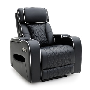 Fauteuil Relax Électrique Moderne Geeksofa en Cuir, pour Salon de Beauté, avec Rangement et Porte-Gobelet pour Salon - Product Image 4