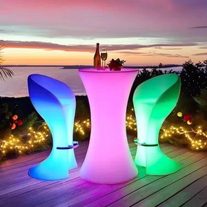 RGB renk değiştiren LED plastik kokteyl masası ile Led ışık ev restoran parti yemek oturma odası için etkinlik için mobilya - Product Image 5