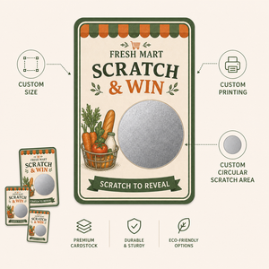 Cartes à gratter personnalisées sur mesure avec impression sérigraphique pour promotions en supermarché en carton - Product Image 2