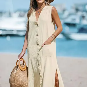 Designer Sommer einfarbig Satin böhmischen Strand kleid Maxi kleid Frauen sexy elegant schöne Damen Freizeit kleider