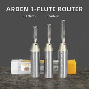 Fraise droite Arden à 2 dents, tige de 10 mm, angle de hélice de 25°, en carbure avec revêtement TiAlN pour le bois et le CNC - Product Image 2