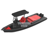 Bateau semi-rigide (RIB) en aluminium de 760 cm, à faible consommation de carburant, certifié CE, avec moteur hors-bord, pour le tourisme et la navigation