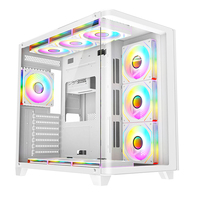 AntarcChill Factory Oem High Quality ATX/M-ATX Tempered Glass White Pc Case Gaming Computer Cases Towers Cpu Cabinet Pc Casing