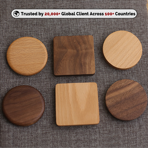 Sottobicchieri in <span class=keywords><strong>Legno</strong></span> Naturale Personalizzabili con Logo Inciso al Laser, in Noce e Bambù, Rotondi, Vuoti, Regalo Personalizzato, Vendita all'Ingrosso per Fabbriche - Product Image 5