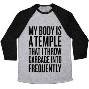 เสื้อยืดเบสบอลแบบทรีเบลนด์สำหรับทุกเพศ "My Body Is a Temple" - Product Image 2