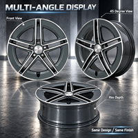 Jantes forgées 6061-T6 à cinq branches, finition usinée gris anthracite, concaves peu profondes, 18-22 pouces, 5x112 5x114.3 pour BMW Audi Mercedes-Benz