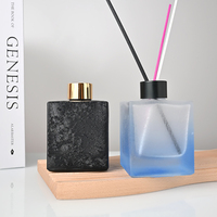 Flacon diffuseur de parfum en verre dépoli effet craquelé dégradé de luxe, vide, pour parfum d'ambiance domestique