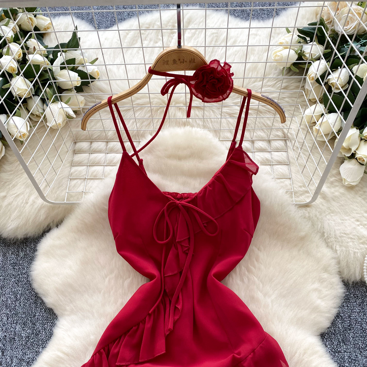 Ambience Red Halter Dress Women'S Three-Dimensional Floral Tie Halter Peplum Fairy Dress Women| Alibaba.com Ambience Red Halter Dress Women'S Three-Dimensional Floral Tie Halter Peplum Fairy Dress Women| Alibaba.com
