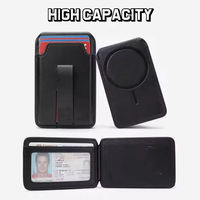 Dompet Magnetik Tipis N52, Tempat Kartu Magsaf, Pemblokir RFID, Penyangga Ponsel yang Dapat Disesuaikan, Dompet Kustom Pabrik