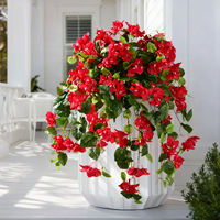 Bunga Bougainvillea Buatan Tangan dari Kertas PU Tahan Air, Sentuhan Realistis, Tanaman Palsu Tinggi 60 cm untuk Penggunaan Dalam Ruangan