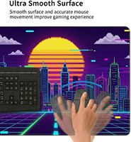 Tapis de souris de jeu Cyberpunk Retro Synthwave Neon XXL 48x24 pouces, base antidérapante |   Design de ville néon cyberpunk