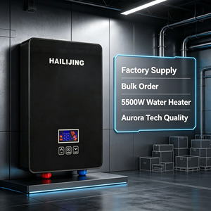 Chauffe-eau électrique instantané 5500W, classe <span class=keywords><strong>d</strong></span>'efficacité énergétique, commande tactile, <span class=keywords><strong>chauffage</strong></span> rapide intelligent, autoportant, IPX4, pour extérieur et usage domestique - Product Image 3