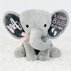 Animal éléphant avec nom personnalisé et statistiques de naissance cadeau nouveau-né nouveau cadeau de bébé annonce de naissance cadeau de bébé - Product Image 6