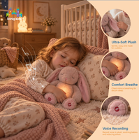 Doudou Lapin en Peluche Super Doux Brodé Konig Kids avec Rembourrage en Coton PP pour Bébés de 0 à 24 Mois, Cadeau d'Anniversaire Unisexe