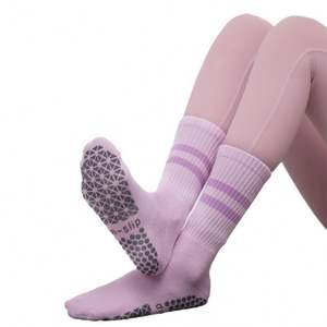 Custom Gym <b>Socks</b> for Women Colorful Cotton Crew High-Ankle Coverage Non-Slip Yoga Pilates Grip <b>Socks</b> for Sports - Product Image 1