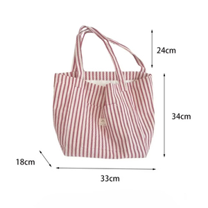Borsa a Tracolla Vintage a Righe Personalizzata per Donna, Grande Capacità, Riutilizzabile, per Scuola e Libri, con Tasca - Product Image 6