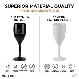 Calice in Acrilico Premium da 180ml con Logo Personalizzato, Bicchiere da Cocktail Riutilizzabile in Plastica Infrangibile, Servizio OEM ODM per Eventi e Feste - Product Image 4