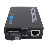 Convertisseur de média optique BIDI Gigabit 10/100/1000 Mbps Fibre WDM Simplex SMF Monofibre Portée 20 km 1310 nm/1550 nm Utilisation CCTV