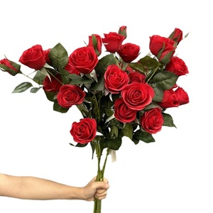 Arrangement floral de mariage d'automne S419, fleurs artificielles en latex, <span class=keywords><strong>6</strong></span> têtes de roses, fleurs de simulation de mariage au toucher réel - Product Image 5